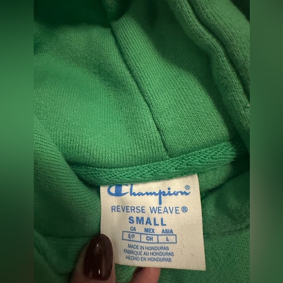 Champion Reverse Weave Hoodie Sweatshirt Mens Size Small Green - Picture 4 of 4